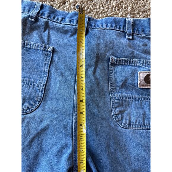 Vintage Carhartt 36” Baggy Denim Blue Jean Carpenter Work Shorts - Picture 8 of 8